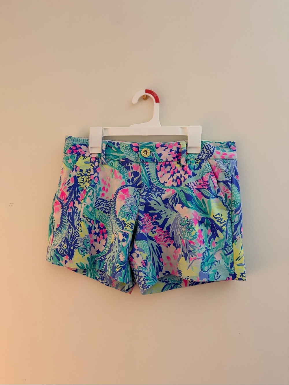 Lilly Pulitzer Tropical Floral Print Bermuda Shorts in Blue, Pink, Green